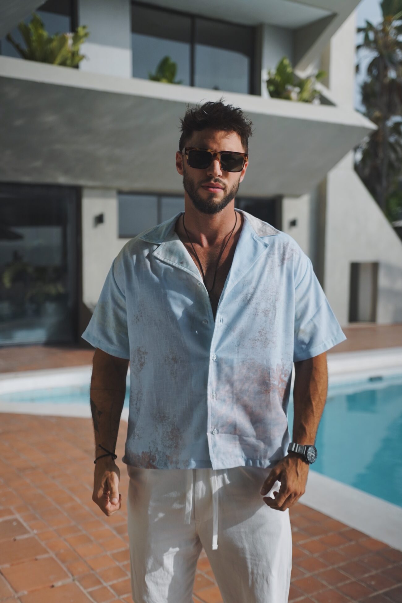 CAMISA LINO LIGHT BLUE